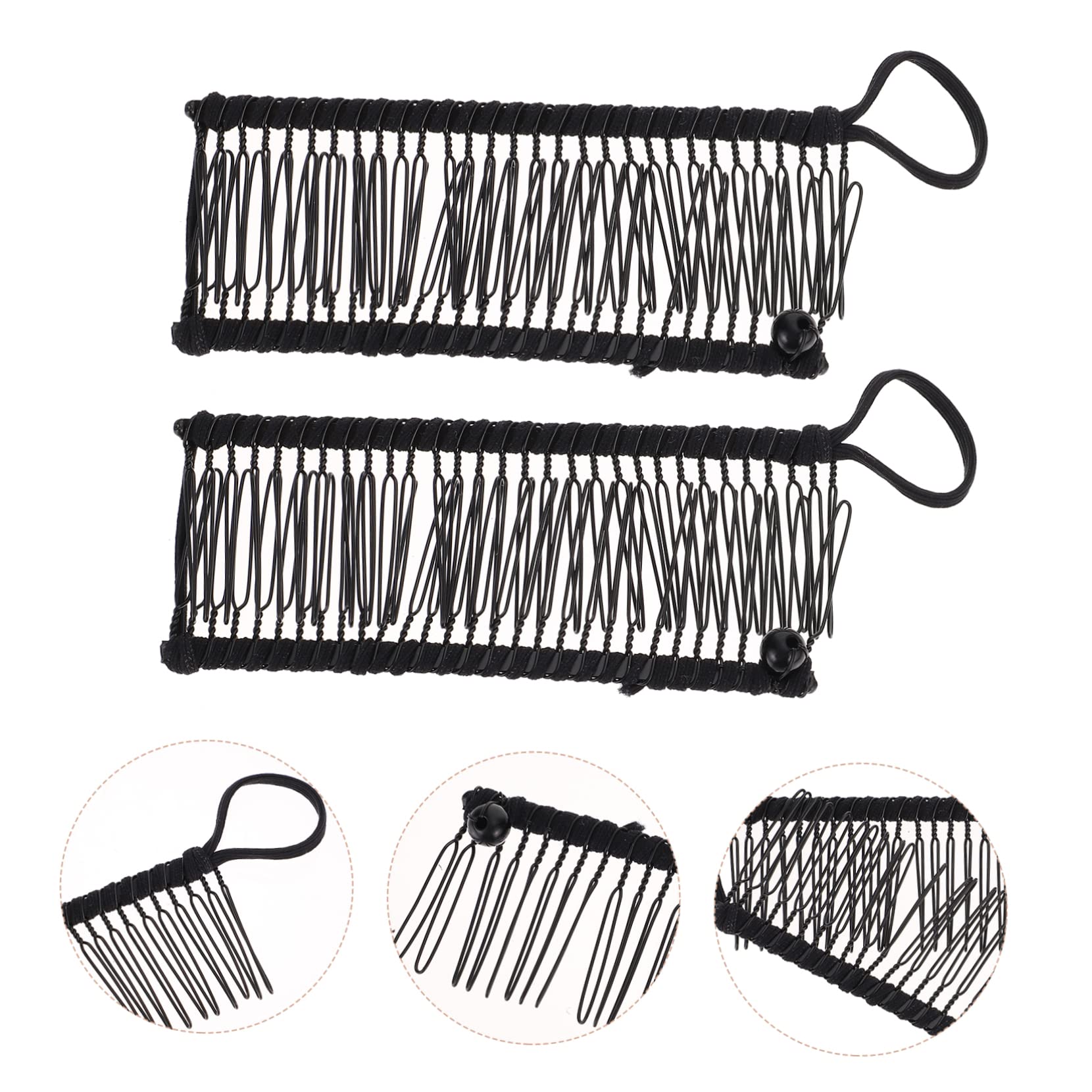 FOMIYES Banana Hair Clip for Women - 2 Pack Black Ponytail Hair Comb Clip with 30 Teeth - Perfect for Styling, Updos, and Everyday Hair Accessories