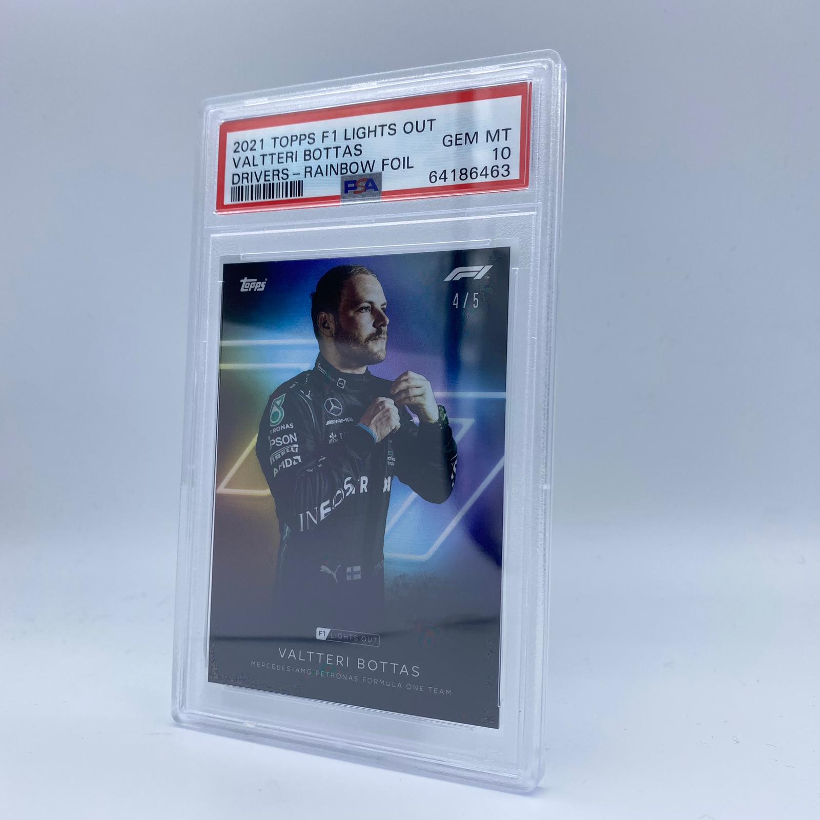 PSA 10 Valtteri Bottas 4/5 Rainbow Foil F1 Racing Card - Perfect for Collectors, Fans & Sports Memorabilia Displays