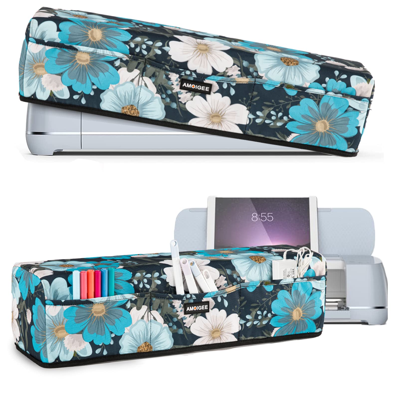 Amoigee Dust Cover for Cricut Explore 3, Explore Air 2, Maker, Maker 3 - Protective Machine Cover with Storage Pockets for Cricut Accessories, Tools & Supplies - Perfect for Crafting, Scrapbooking & DIY Projects