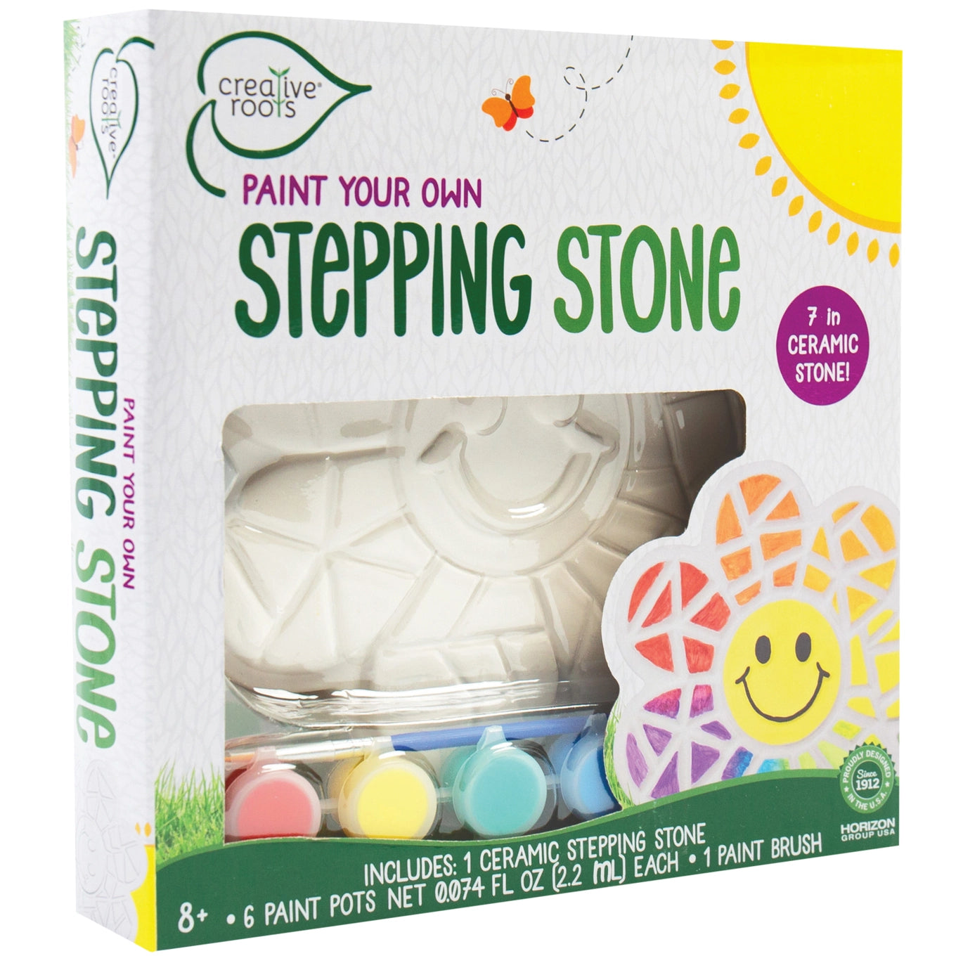 Stepping Stone Smiley Daisy Paint Set - Non-Toxic Acrylic Paint Kit for Kids & Adults - DIY Garden Decor, Walkway Stones, Outdoor Art Projects - Perfect for Home, School & Craft Activities