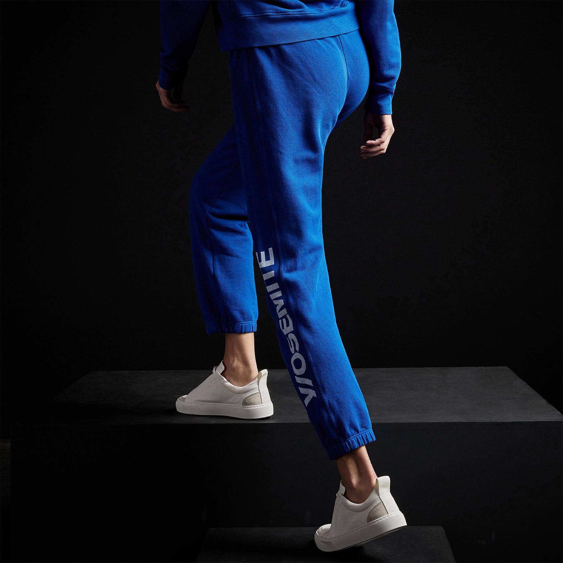 Premium French Terry Sweatpants for Men & Women | Soft & Comfortable Joggers | Royal Blue/White Color | Perfect for Lounge Wear, Yoga & Casual Outfits