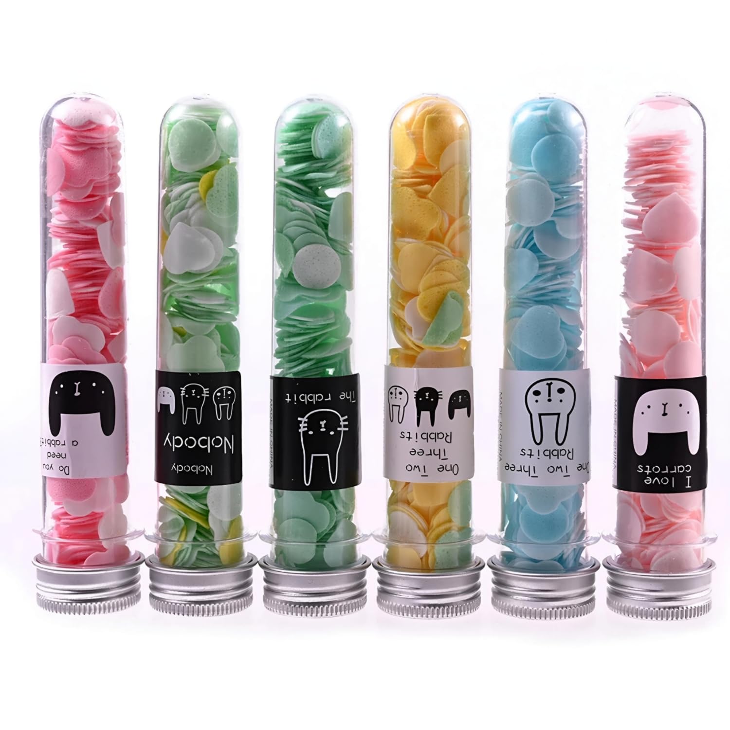 Mini Portable Travel Soap Paper Sheets - Disposable Handwashing Strips with Flower Shape Test Tube Bottle | Cute Cartoon Paper Soap for Kids, School & Outdoor Activities | Pack of 2 | Perfect for Travel, Camping, and Hygiene On-The-Go