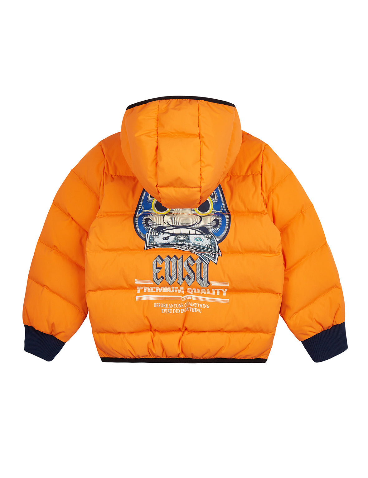 Banknote Daruma Print Down Jacket - Stylish Winter Coat for Men & Women | Warm Puffer Jacket for Outdoor Activities, Travel & Casual Wear