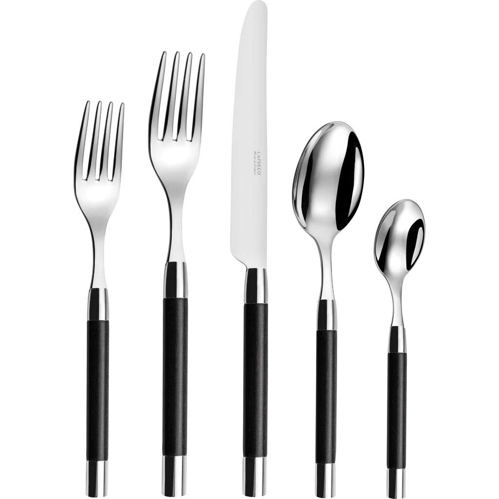 Conty 5-Piece Black Wooden Silverware Set - Elegant Flatware for Dining, Kitchen, and Entertaining