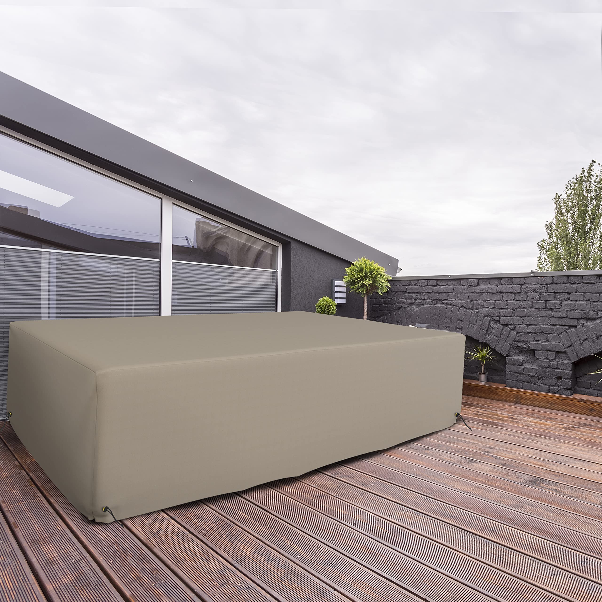 Premium 160 GSM PVC Embossed Waterproof Patio Sectional Sofa Set Cover with Drawstring - Snug Fit for Outdoor Furniture (83