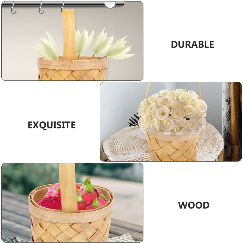 18-Piece Handwoven Wooden Baskets Set - Decorative Storage Baskets for Wedding, Candy, Flowers & Home Organization - Multipurpose Woven Baskets for Living Room, Kitchen, Bathroom & Party Decor