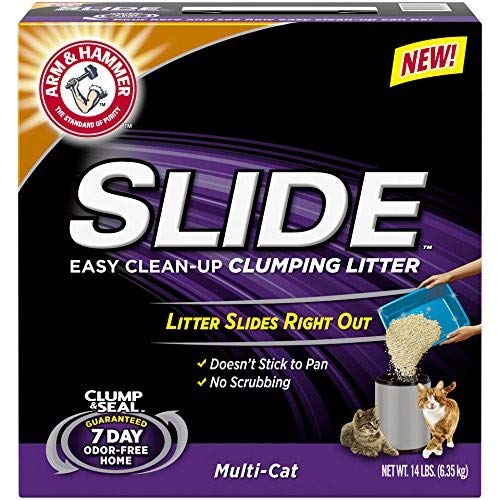 Premium Slide MultiCat Clumping Cat Litter - Low Dust, Quick Clumping, Odor Control for Multiple Cats - Perfect for Large Litter Boxes & Multi-Cat Households