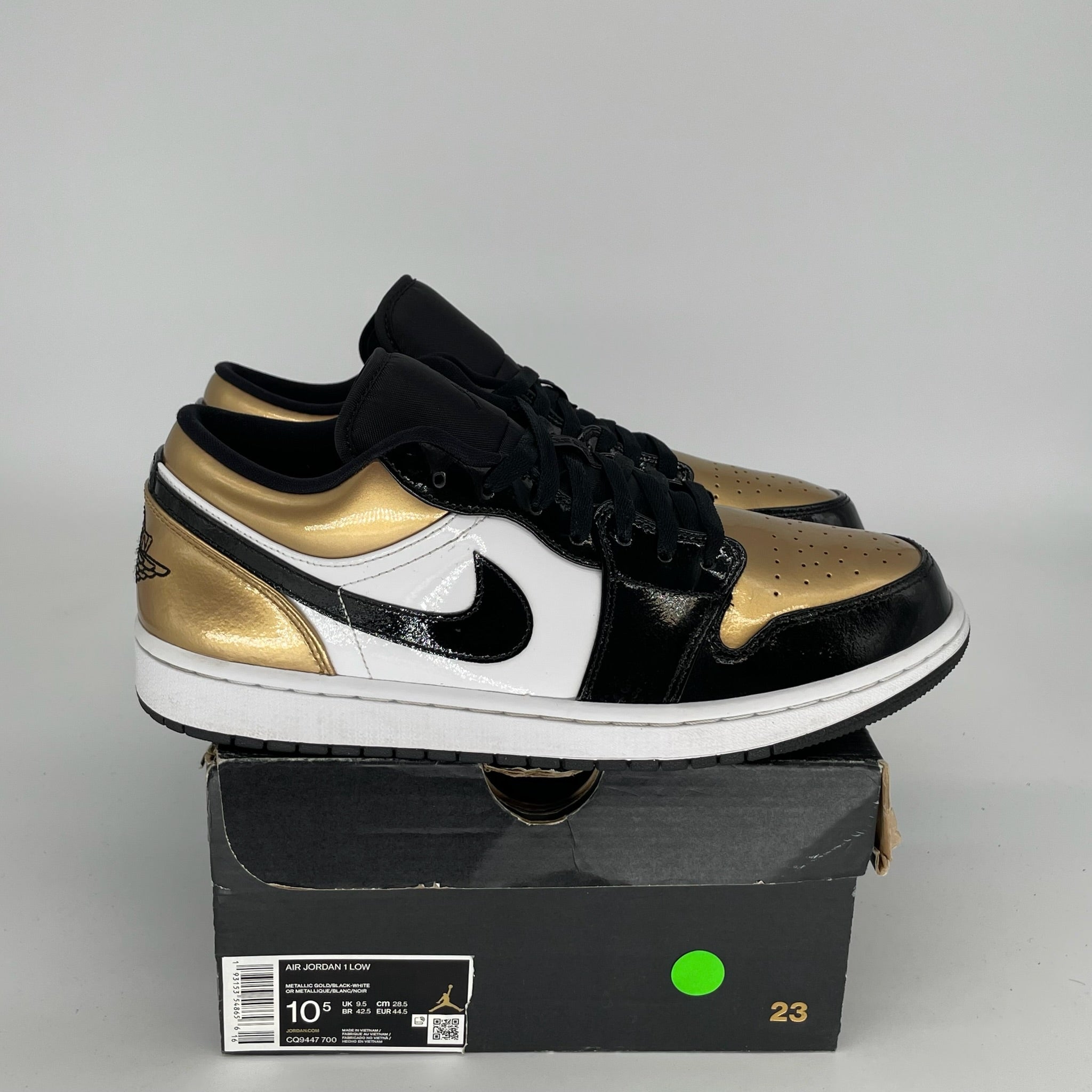 AIR JORDAN 1 LOW GOLD TOE Men's Basketball Shoes Size 10.5 - Style CQ9447-700 | Retro Sneakers for Streetwear, Casual & Sports Fashion