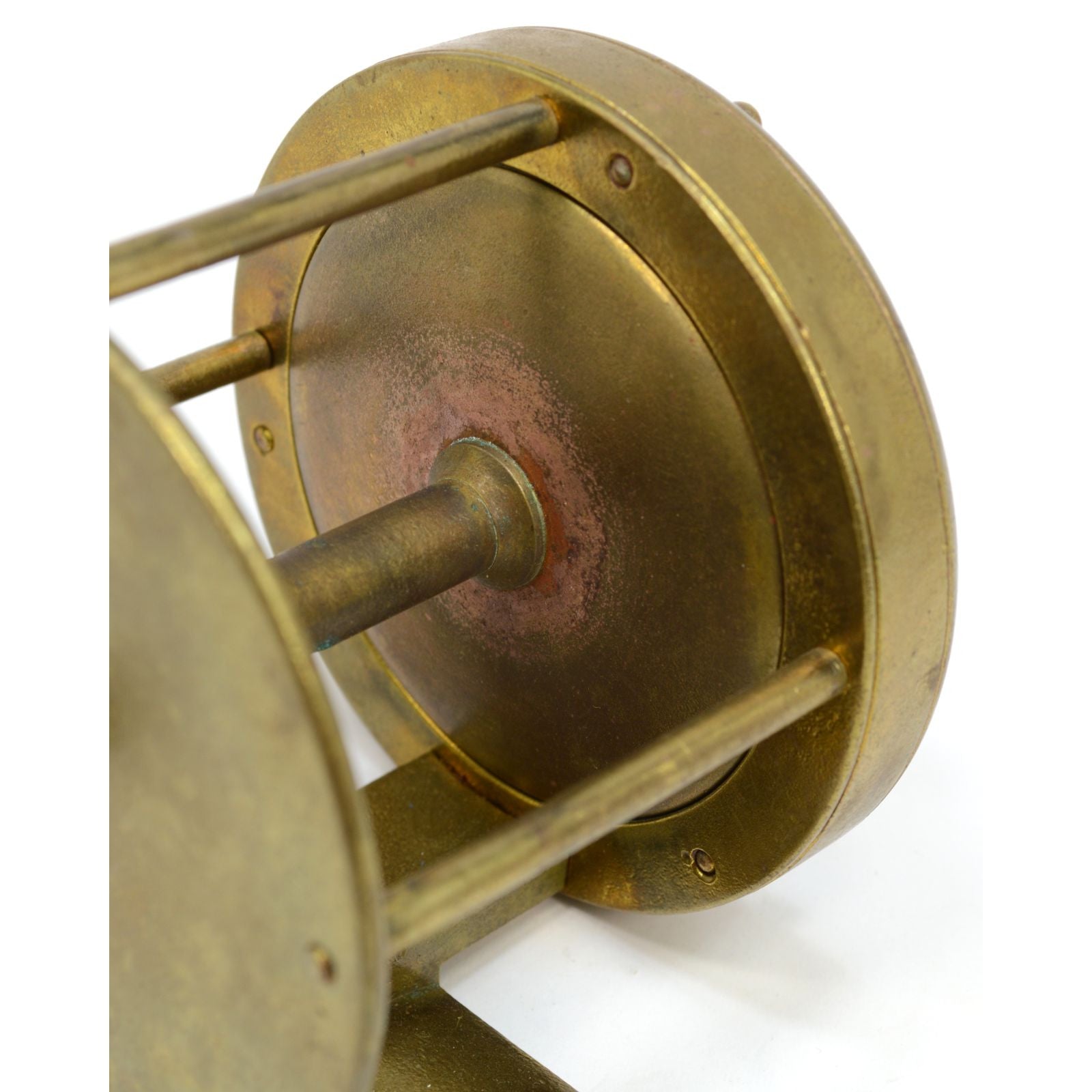 Vintage Antique Brass Fishing Reel 250 - Curved S Handle, Unknown Maker - Perfect for Collectors & Classic Fishing Enthusiasts