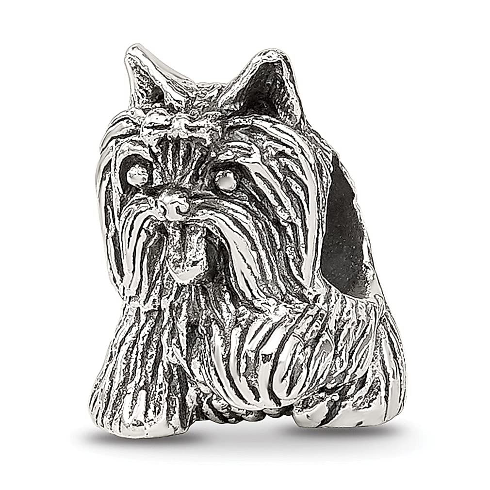 925 Sterling Silver Yorkshire Terrier Charm Bead for Bracelet - Cute Dog Pendant Jewelry for Women - Perfect Gift for Her - Great for Everyday Wear, Special Occasions & Pet Lover Gifts