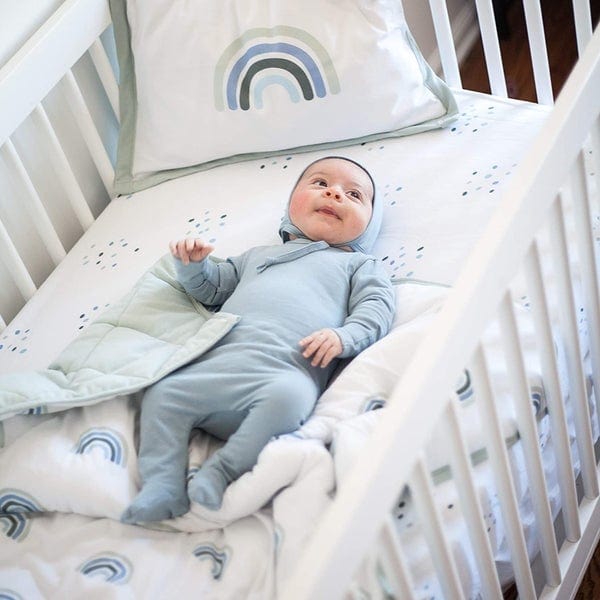 Elys & Co 4-Piece Baby Crib Bedding Set - Soft Cotton Crib Sheets, Fitted Crib Skirt, Bumper Pads - Perfect for Nursery Decor & Newborn Sleep Comfort