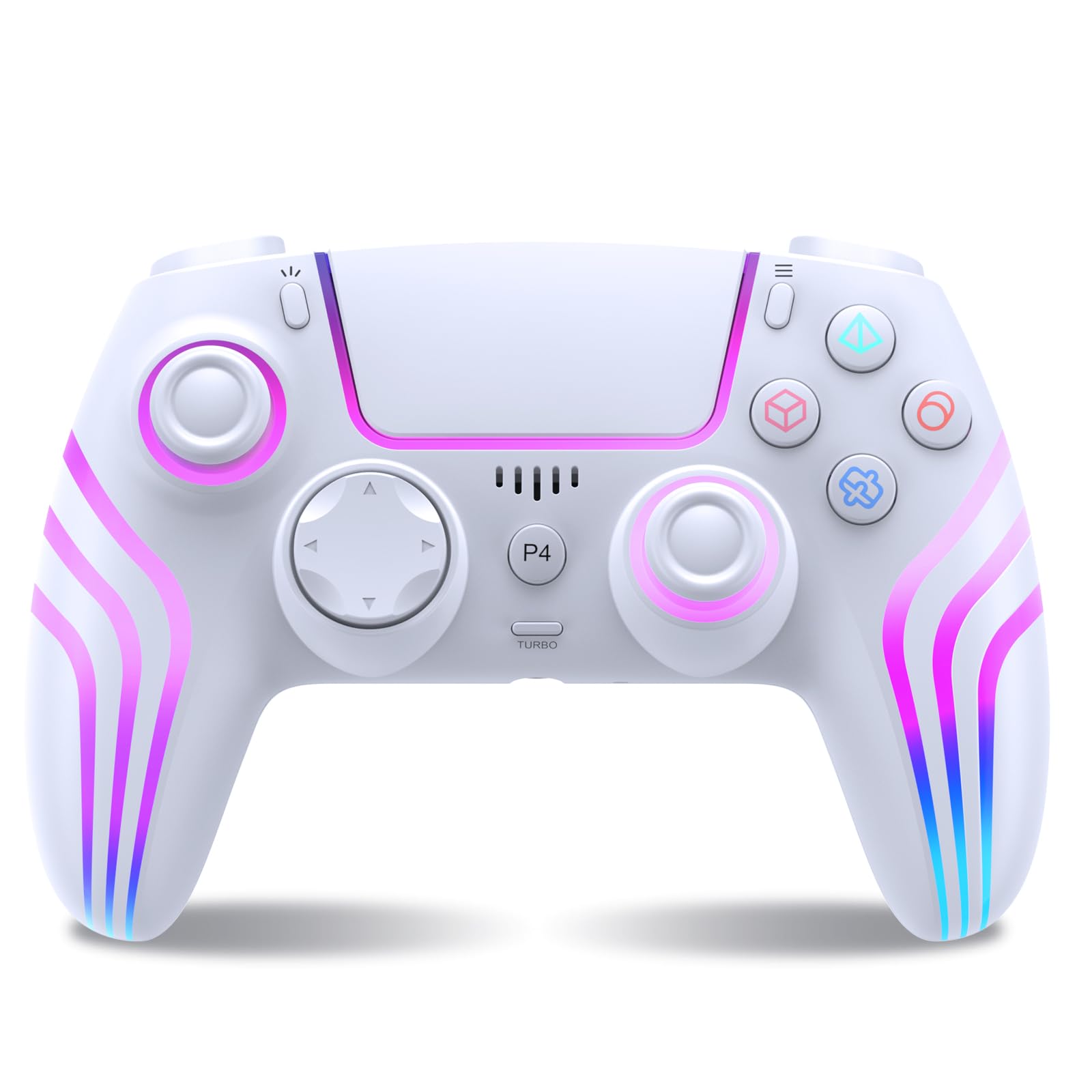 Wireless PS4 Controller with LED Lights, Dual Shock Vibration & Six-Axis Motion Sensor - Compatible with PS4/PS4 Pro/PS4 Slim - Perfect for Gaming, Streaming & Long Play Sessions