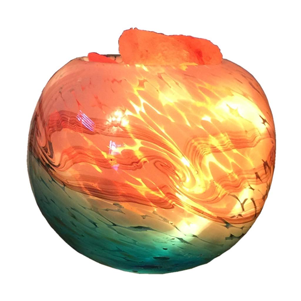 Himalayan Salt Lamp - Natural Crystal Night Light with Dimmable LED, Blue 14x12cm for Bedroom, Living Room, Office Decor | Relaxing Mood Light & Wedding Gift Idea