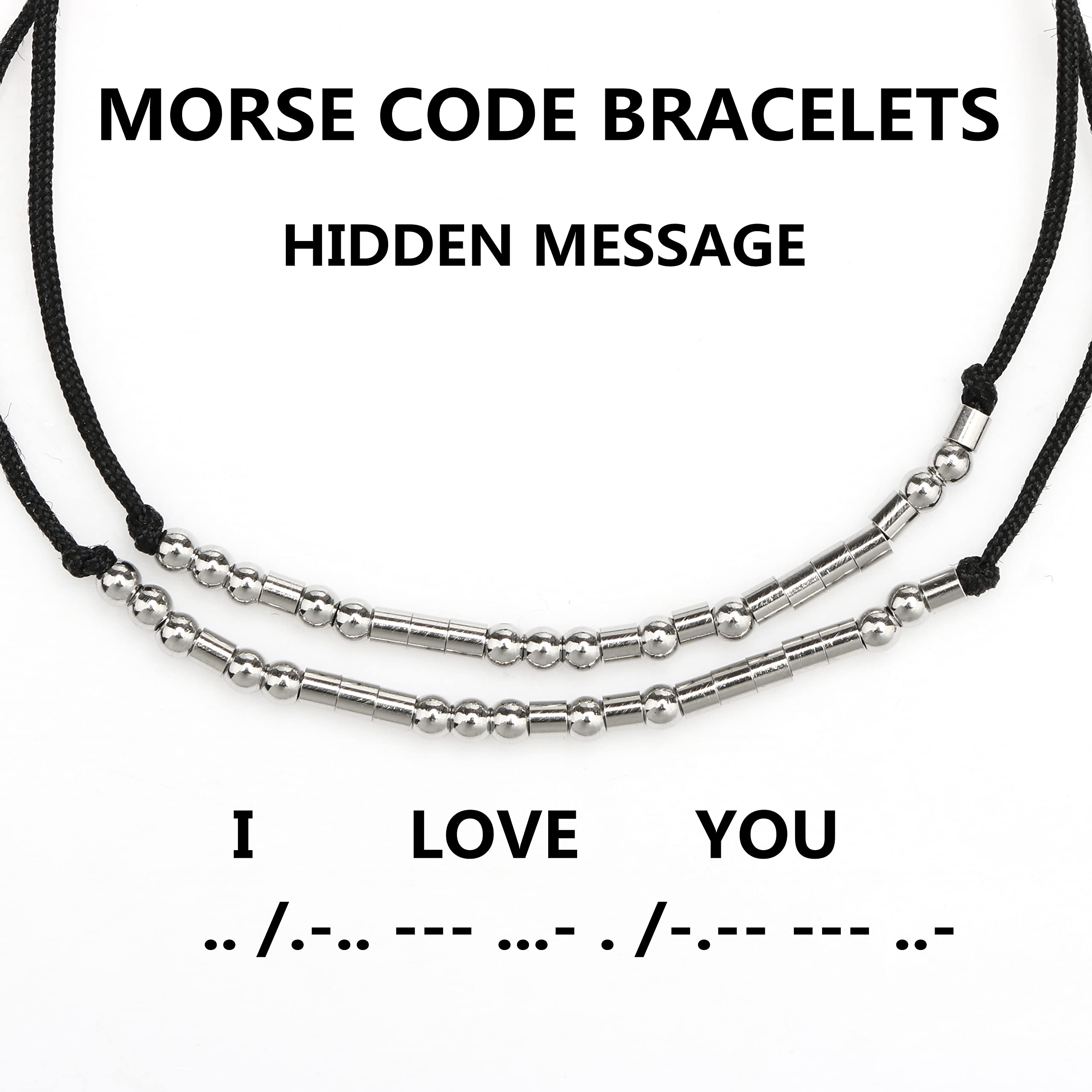 Inspirational Morse Code Bracelet for Women & Men - Adjustable Beaded Wrap Bracelet Jewelry for Birthday, Christmas Gifts (Daughter, Mom, Dad, Sister, Aunt) - Encouragement & Motivational Gift for Daily Wear, Work, School & Special Occasions