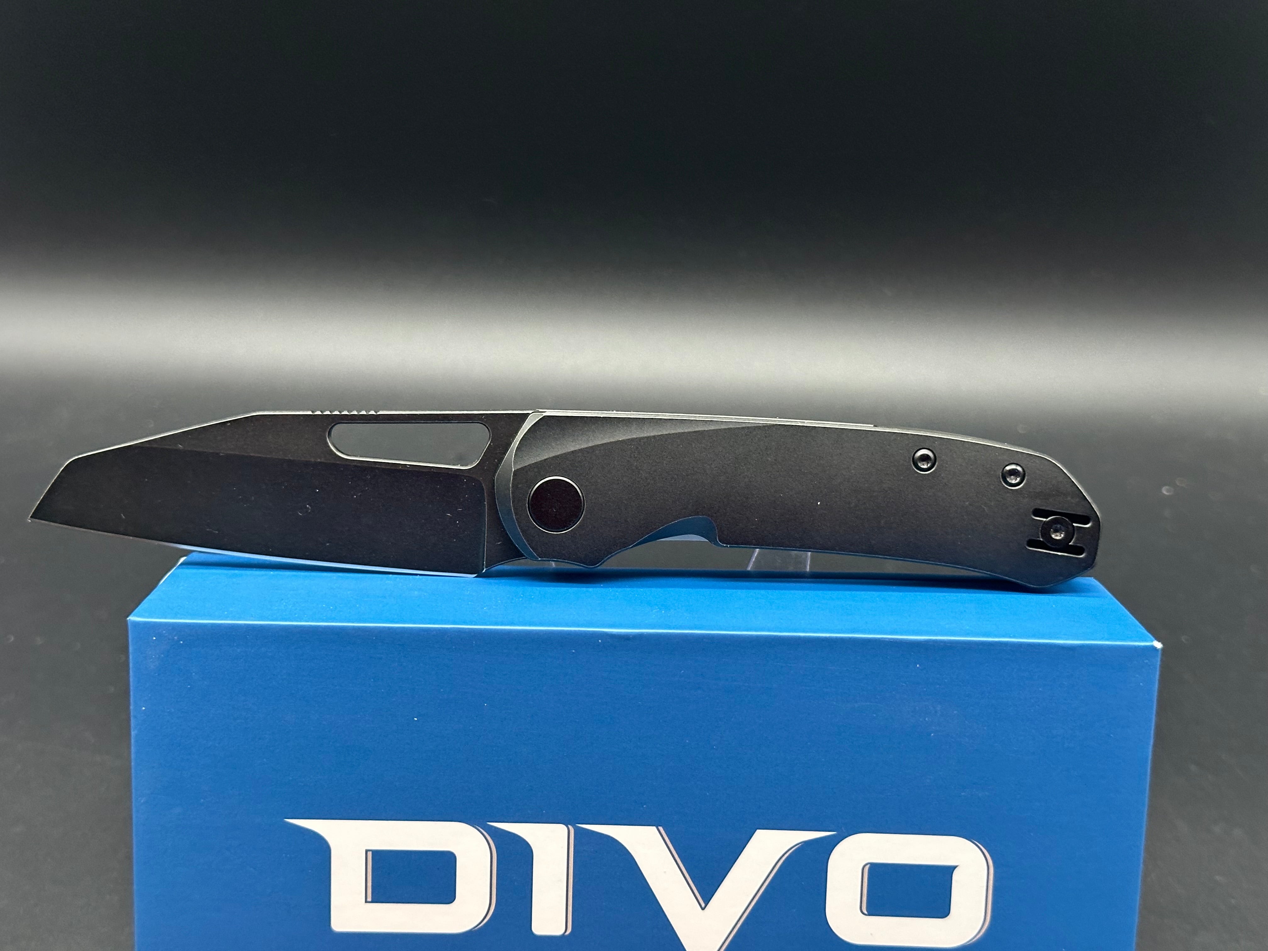Divo Buzz Black Titanium Handle Folding Knife with M390 Steel Blade - EDC, Outdoor Camping, Survival & Everyday Carry