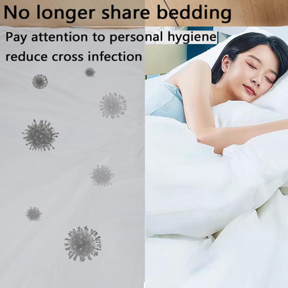 **Disposable King Size Travel Bed Sheets - 4-Piece Set with Quilt Cover & Pillowcase | Hygienic Hotel Bedding Essentials for Business Travel, Camping, and Overnight Stays**