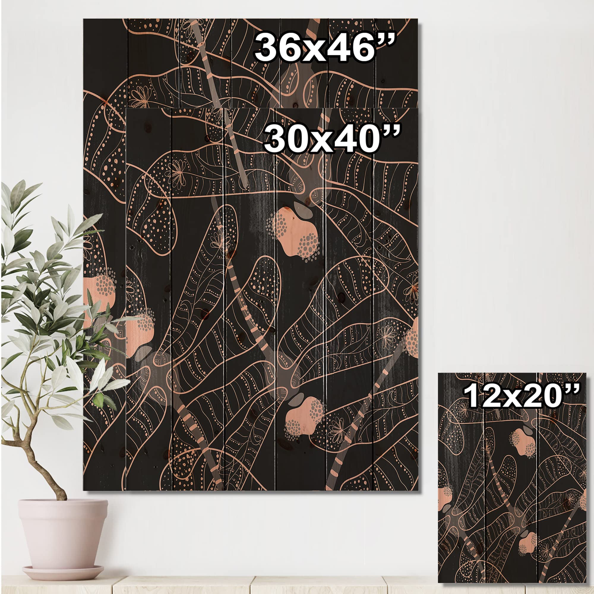 DesignQ Folk Art Dragonflies Bohemian Wood Wall Decor - Large Eclectic Wood Wall Art Panels Printed on Natural Pine - Perfect for Living Room, Bedroom & Office Decor