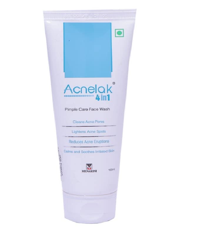 Acnelak 4-in-1 Pimple Care Face Wash (100ML) - Deep Cleansing for Acne Prone Skin, Reduces Acne Spots & Unclogs Pores | Gentle Daily Facial Cleanser for Clear Skin | Perfect for Morning & Night Skincare Routine
