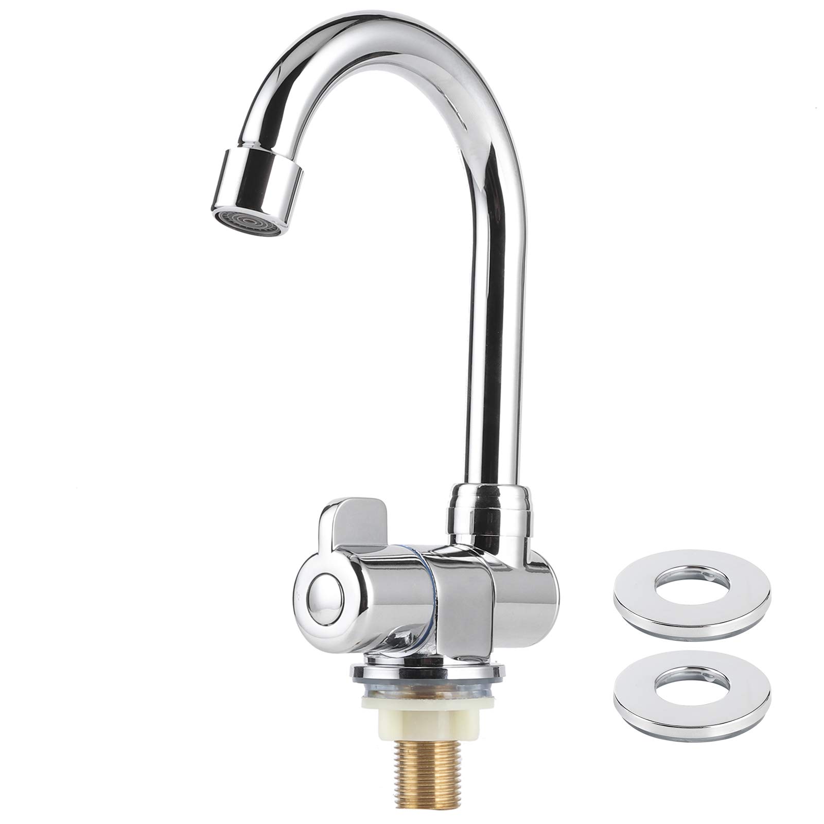 RV Cold Water Sink Faucet - Single Lever Handle 60° Rotation, 1/2