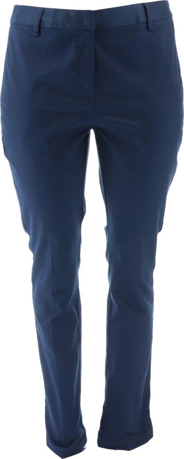 Lands' End Women's Mid-Rise Chino Straight Leg Pants - Radiant Navy Size 12 | Comfortable Office & Casual Wear for Women | Perfect for Work, Travel & Everyday Outfits