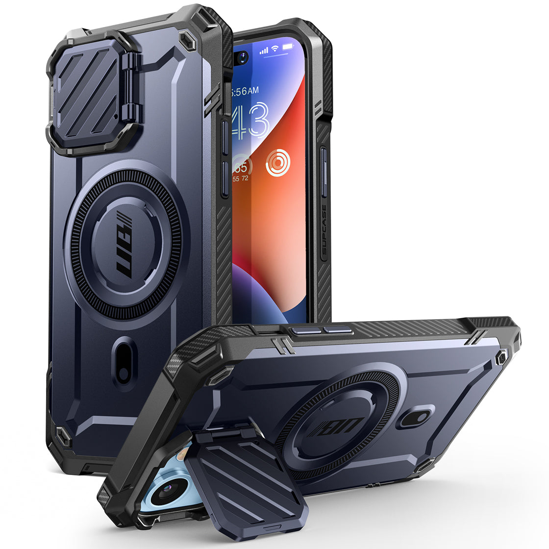 iPhone 14 Case 6.1 Inch with MagSafe & Camera Lens Protector - Unicorn Beetle MAG XT Shockproof Protective Cover in Dark Blue | Perfect for Outdoor Activities, Travel & Daily Use