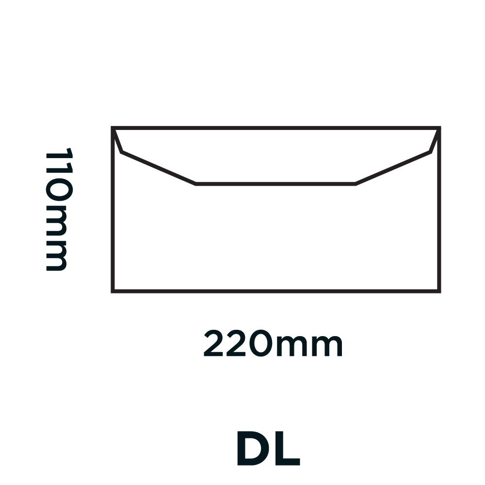 Purely Everyday DL 110 x 220 mm 80 GSM Airmail Self-Sealing Envelopes (A1701) White - Pack of 1000 for Business Mailing, Invitations & Office Correspondence