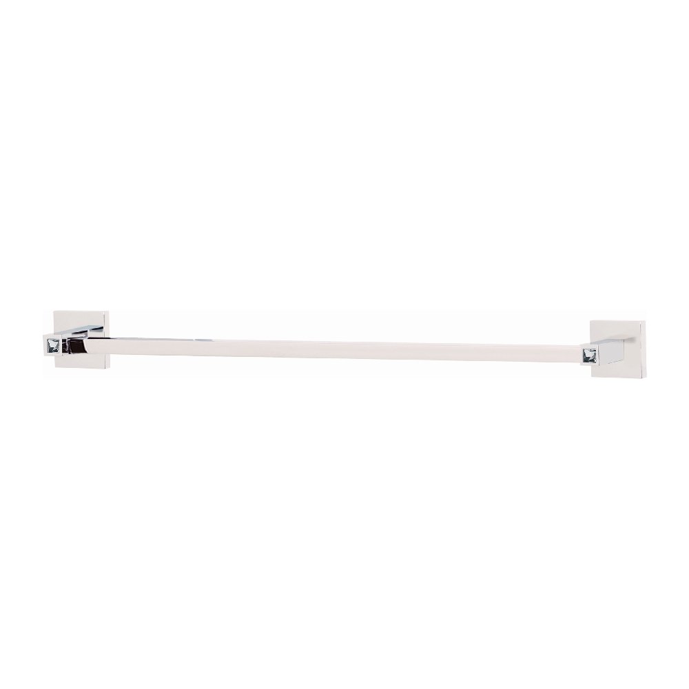 Alno C8420-24-PC Contemporary II Crystal Modern Towel Bar - 24 Inch Polished Chrome Bathroom Towel Rack - Perfect for Modern Bathrooms, Spas, and Luxury Home Decor