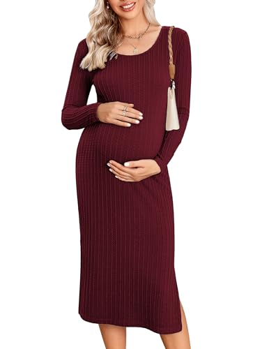 A Long Sleeve Wine Red