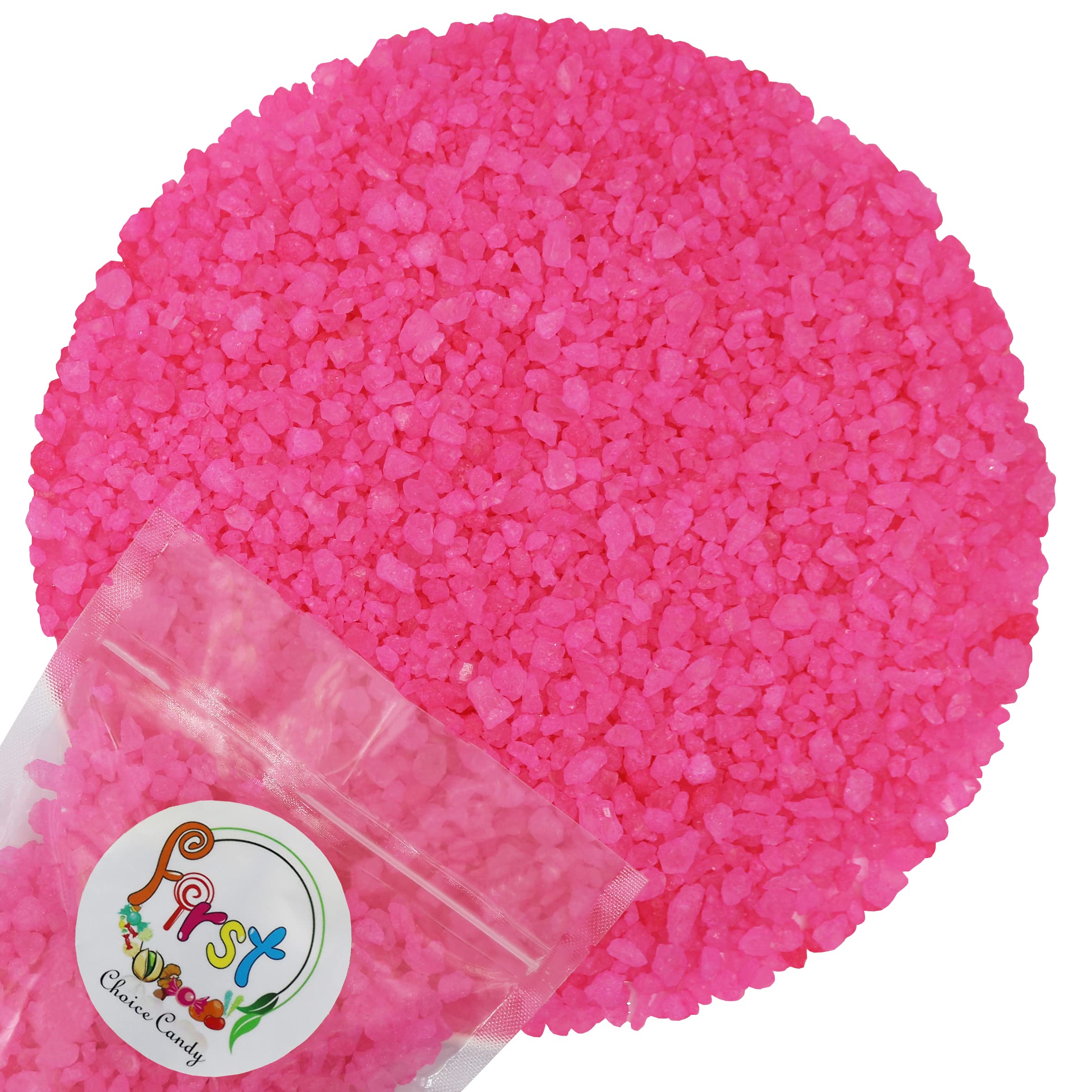 First Choice Candy Rock Candy Crystals - 2 Pound Bulk Bag (Pink Cherry Flavor) - Perfect for Baking, Party Favors, and DIY Dessert Decorations