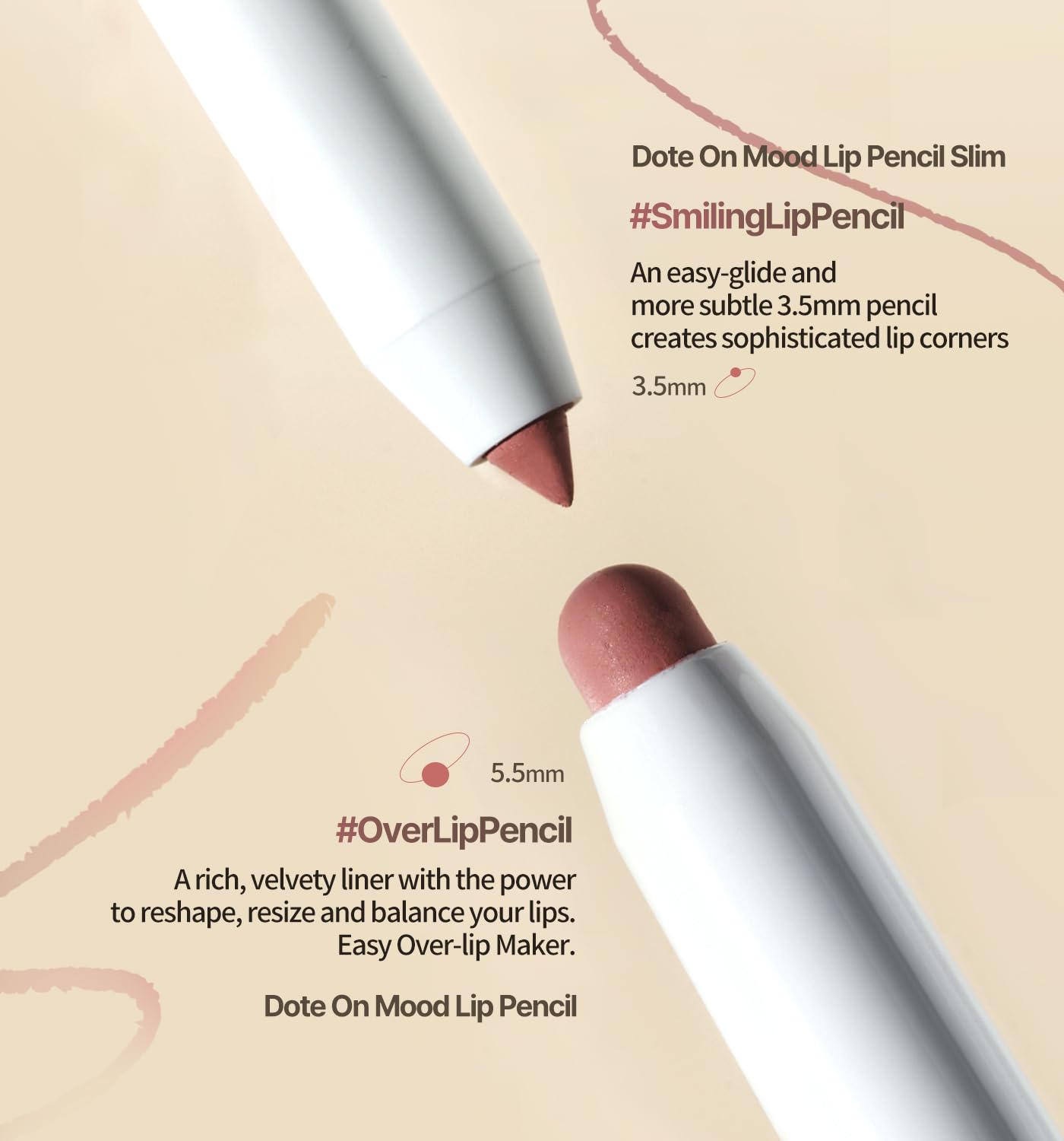 Heart Percent Creamy Retractable Lip Liner Pencil - #03 Oat Beige | Defines & Fills Lips | Built-In Sharpener | Long-Lasting Matte Finish | Perfect for Everyday Wear, Date Night & Special Occasions