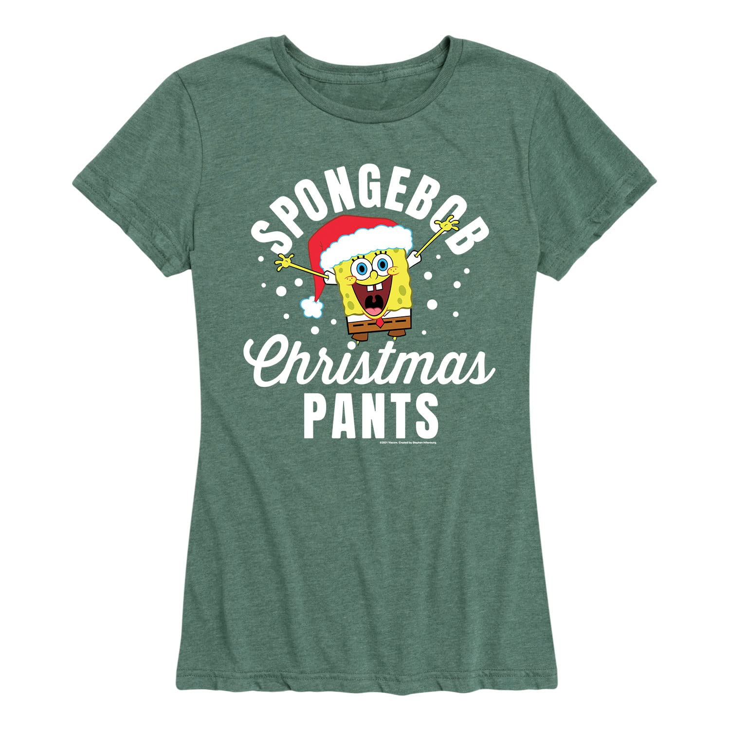 HYBRID APPAREL Women's Spongebob Squarepants Christmas Morning Lightweight French Terry Pullover Hoodie - Cozy Holiday Sweatshirt for Christmas Gifts, Winter Outfits & Casual Wear