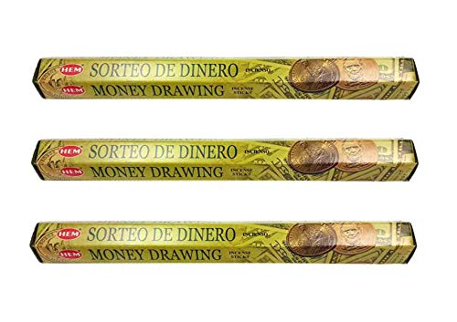 Money Drawing Incense Sticks - Pack of 60 (3 x 20) for Wealth, Prosperity & Good Luck | Spiritual Cleansing, Meditation & Ritual Use