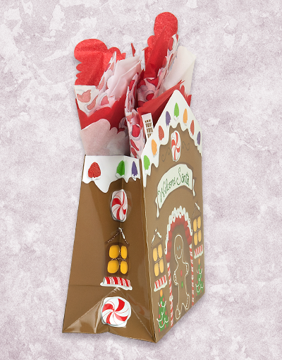 Christmas Gingerbread House Gift Bags - Holiday Party Favors, Xmas Treat Bags for Cookie Exchange, Classroom Gifts & Festive Decorations