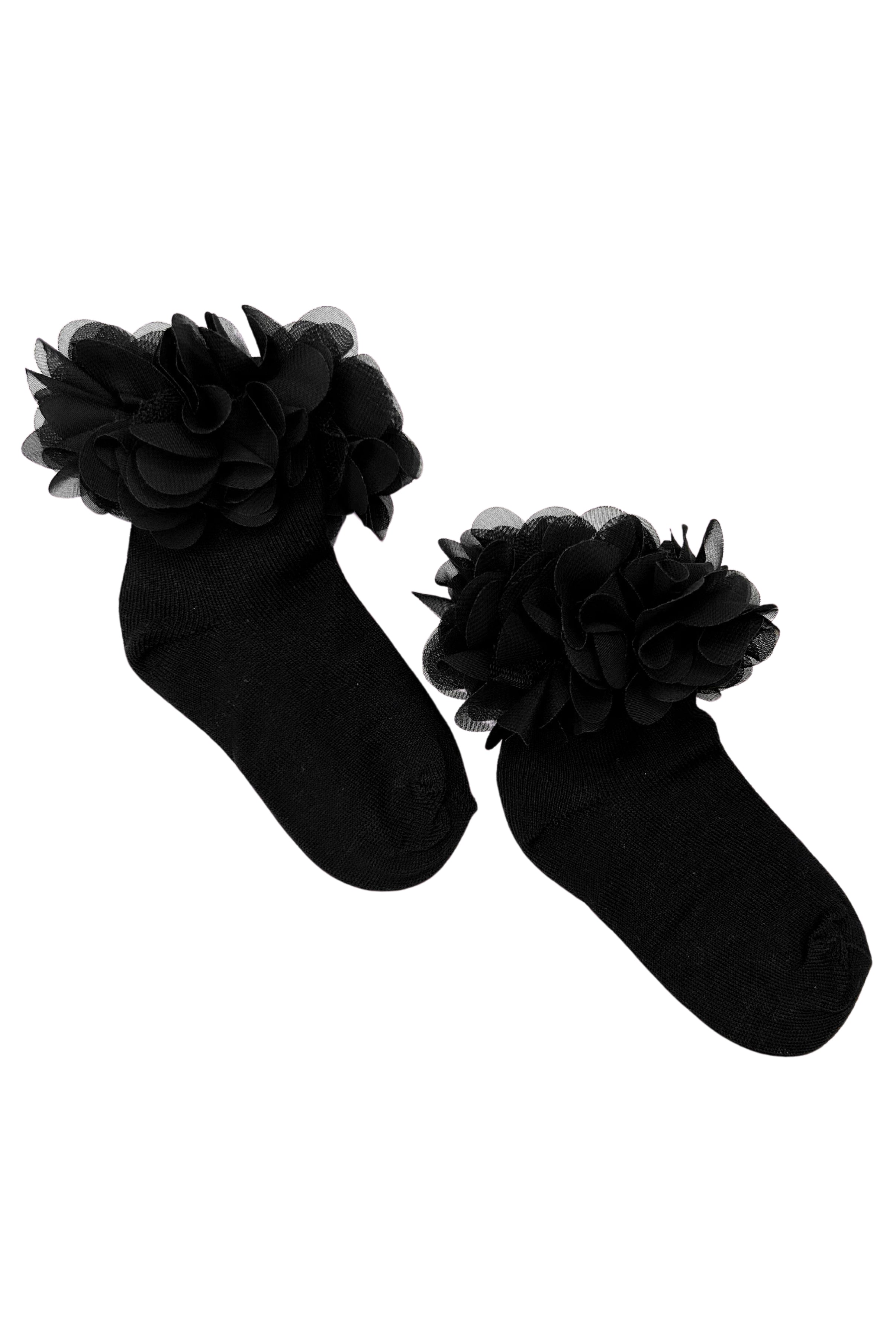 Black Floral Tutu Ankle Socks for Women - Cute Ballet Lace Socks - Perfect for Dance, Cosplay & Everyday Fashion