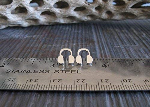 Polished Sterling Silver Headphones Stud Earrings - Handmade in USA - Perfect for Music Lovers & Unique Gift Ideas