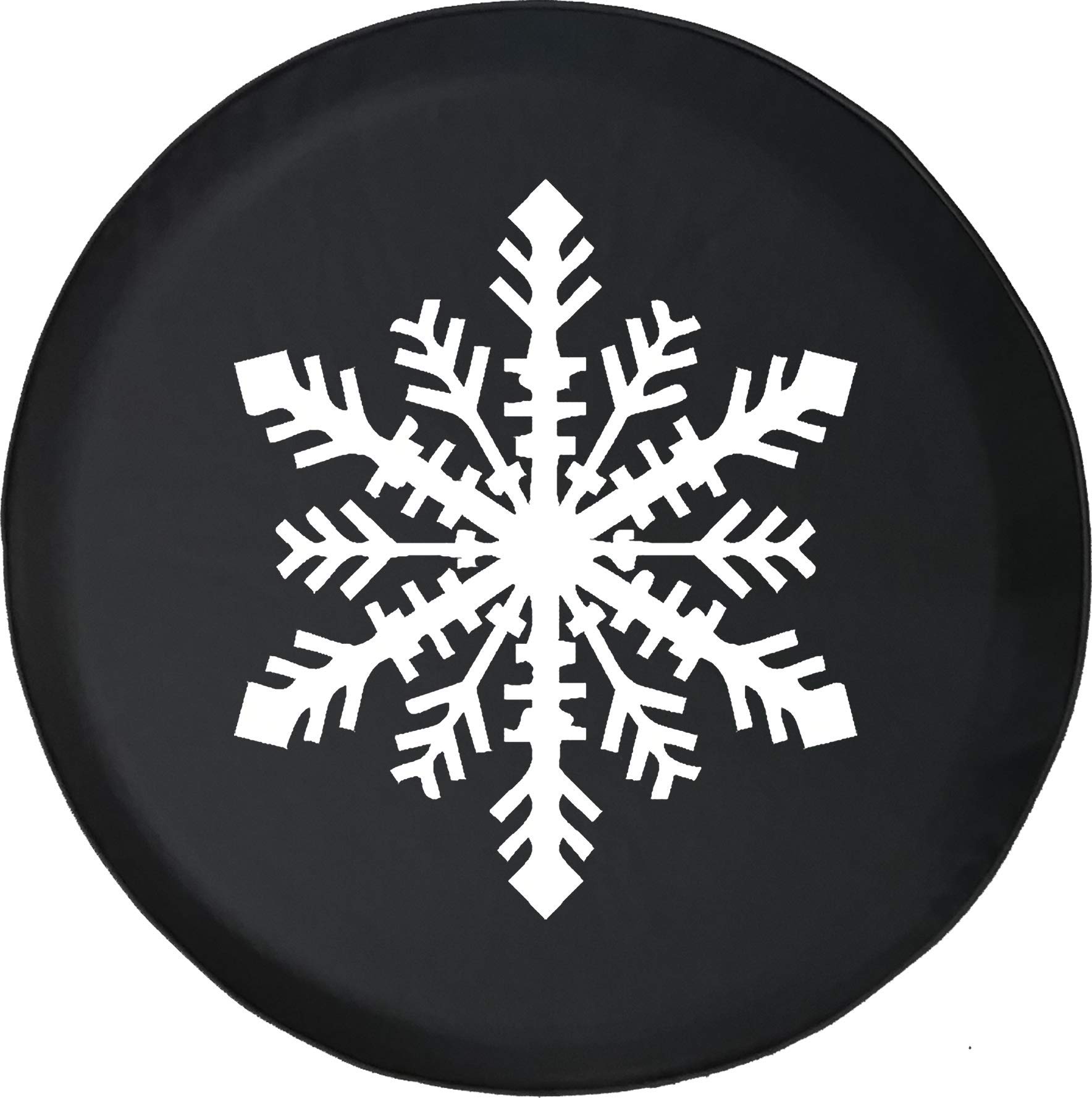 35 Inch Black Winter Snowflake Spare Tire Cover for SUV & Camper RV - Waterproof Snow Protection Accessory (Perfect for Winter Road Trips & Outdoor Adventures)