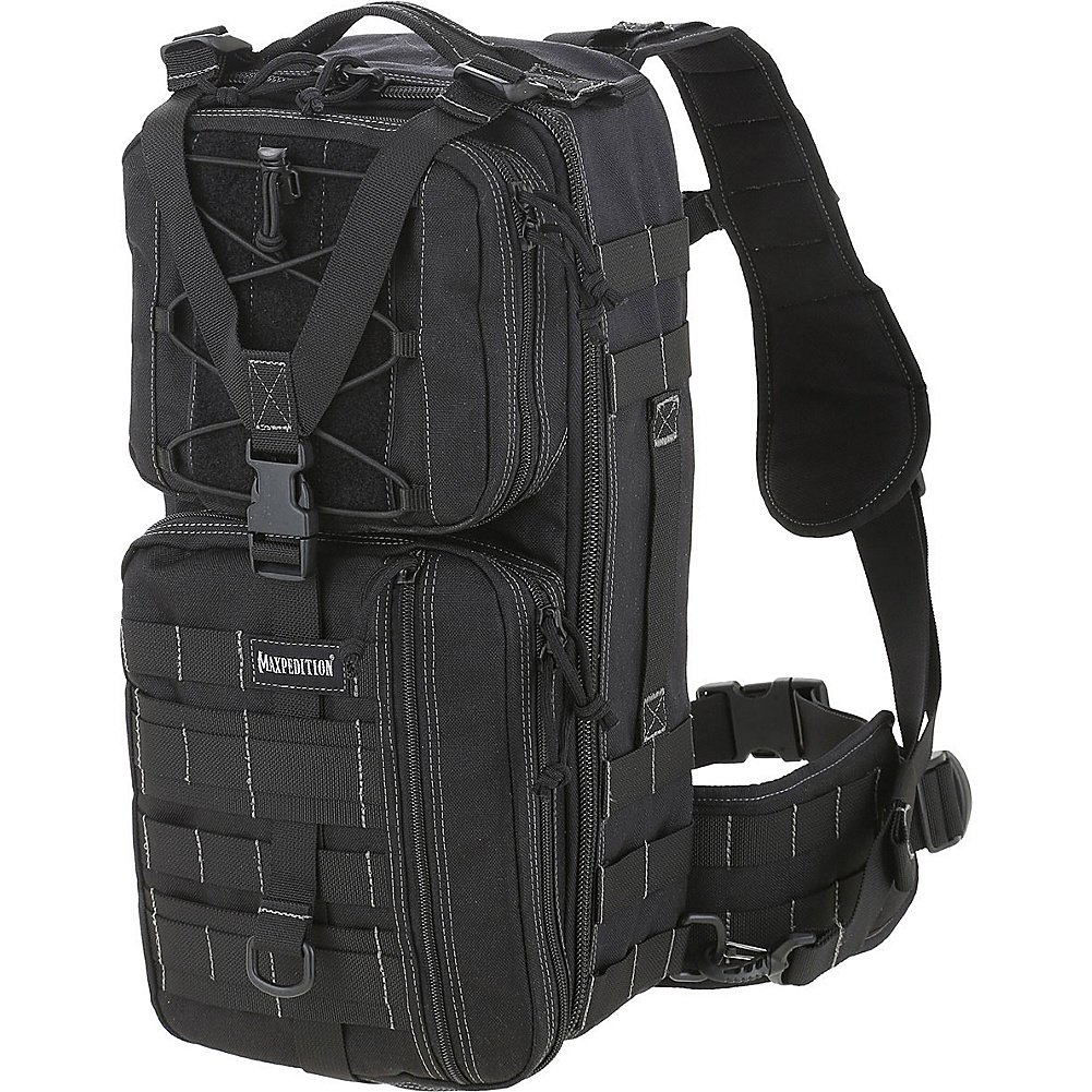 Maxpedition Gila Gearslinger Small Tactical Backpack - Durable Black Outdoor Hiking Pack for Men & Women - Perfect for Camping, Travel & Everyday Carry (EDC)