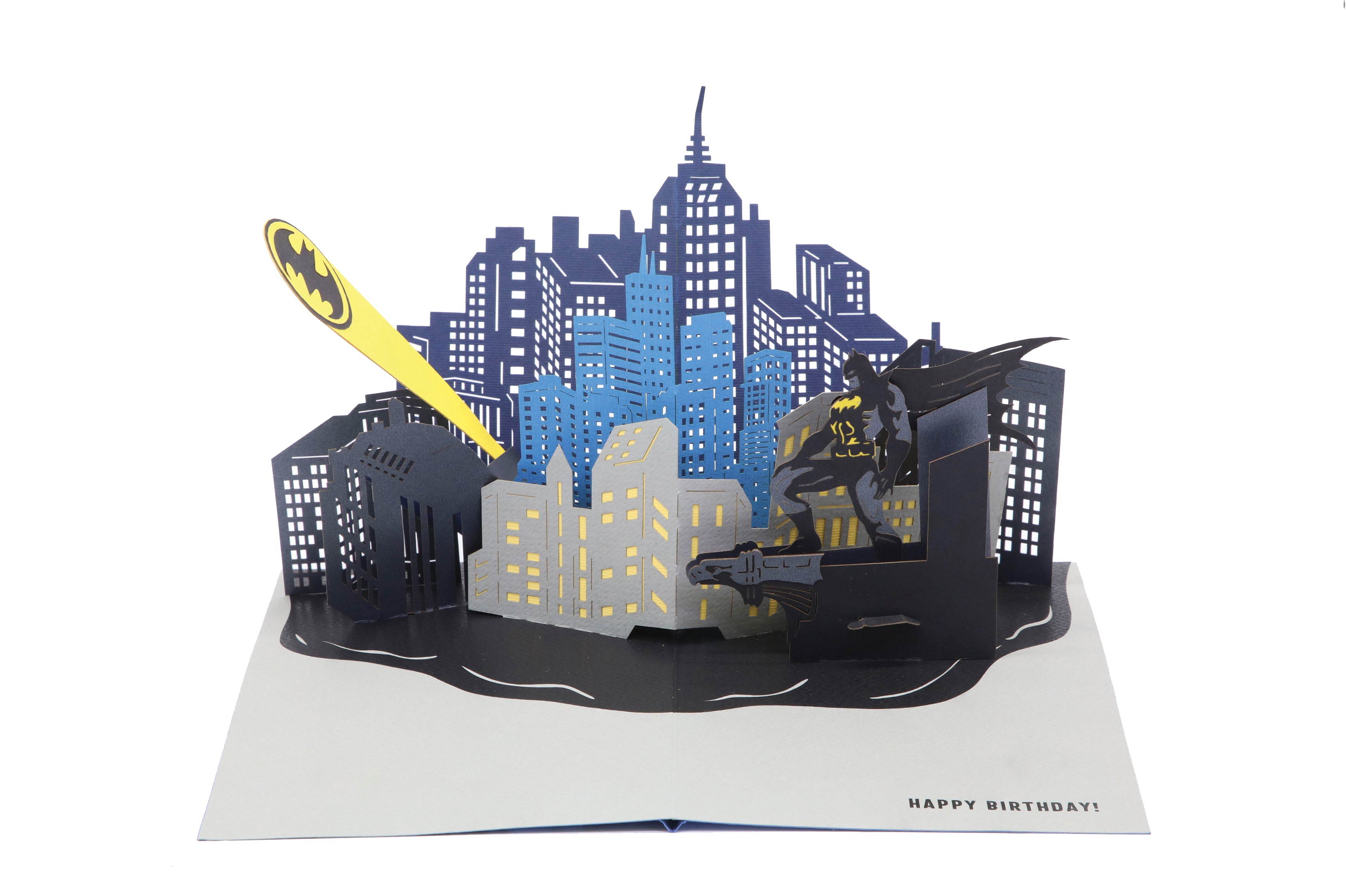 DC Comics Batman Bat Signal Pop Up Greeting Card - Perfect for Birthdays, Anniversaries & Superhero Fans - Unique 3D Light-Up Design for Special Occasions