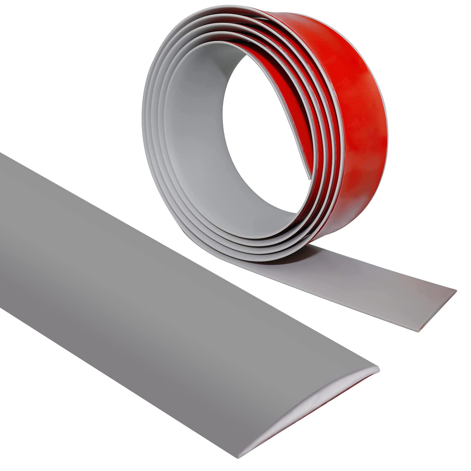 6.56 Feet Self-Adhesive Waterproof Floor Transition Strip - Gray Vinyl Floor Edge Trim for Seamless Joining Between Different Flooring Types | Perfect for Home, Office, and Commercial Spaces