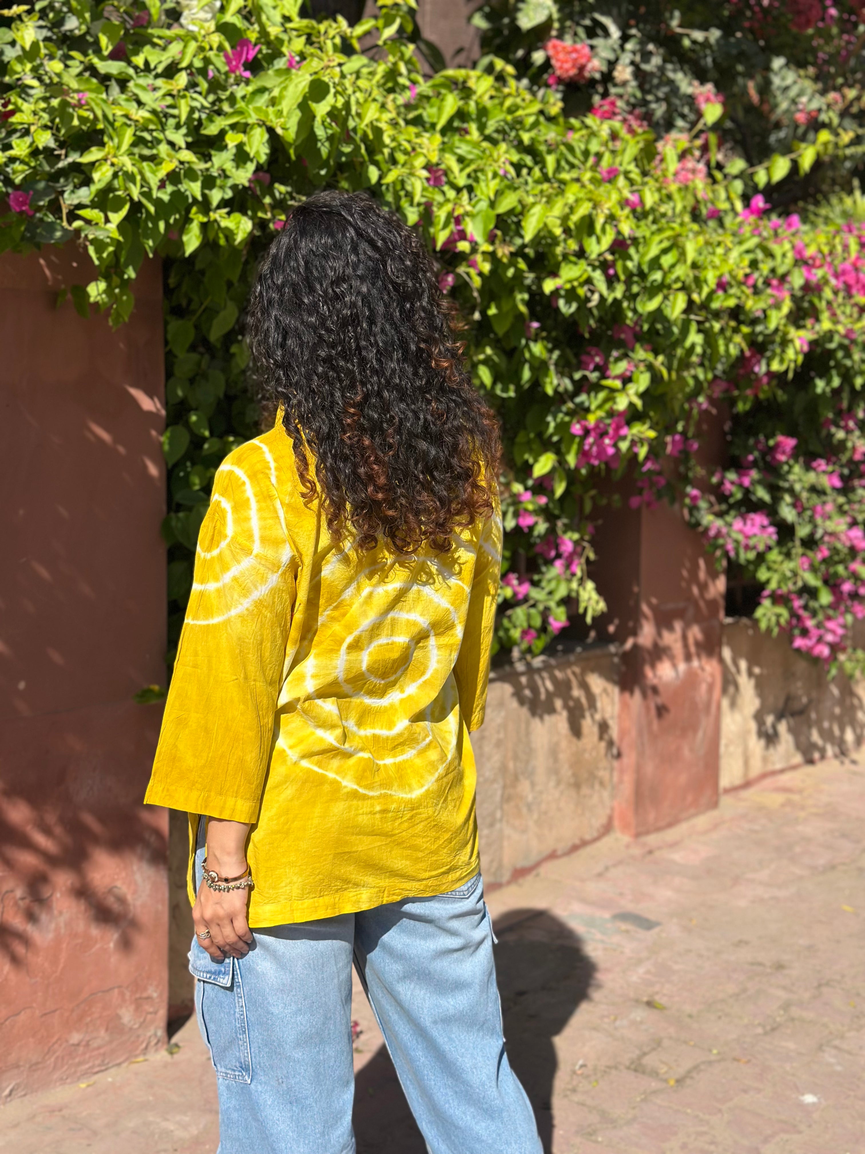 NEMO Yellow Oversized Shirt for Women - Comfortable Loose Fit Casual T-Shirt - Perfect for Streetwear, Lounge & Everyday Outfits