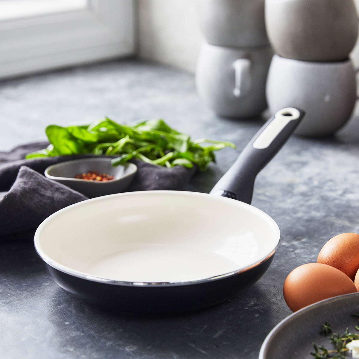 Rio Ceramic Nonstick 7-Inch Fry Pan - Black | PFOA-Free Healthy Cooking Skillet for Eggs, Pancakes & Stir Fry | Perfect for Small Kitchens & Camping