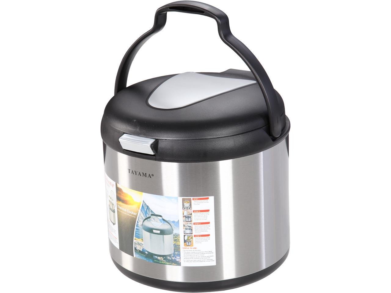 Tayama TXM-70CFZ 7-Quart Black Energy-Saving Thermal Cooker - Perfect for Camping, Picnics & Slow Cooking Meals