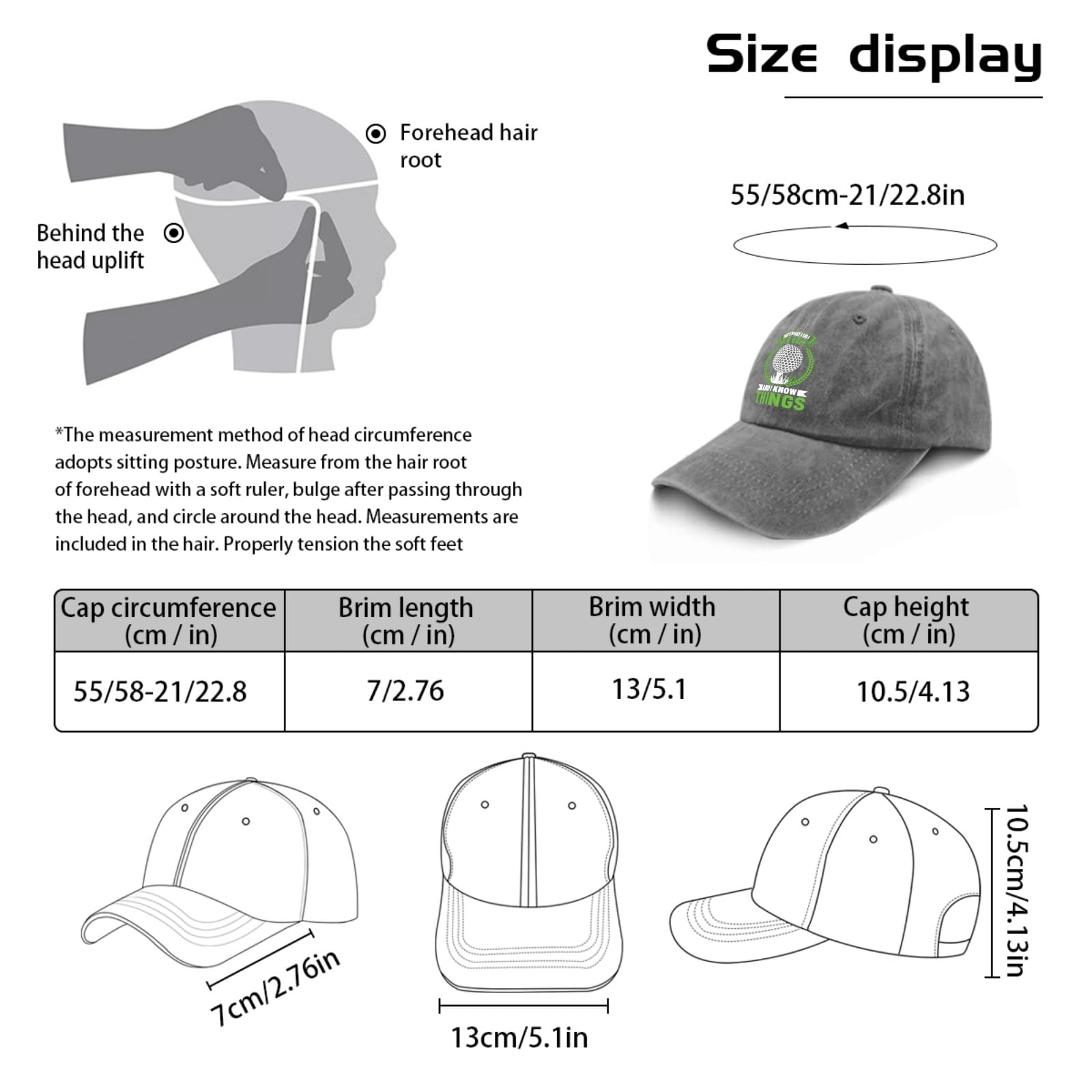 Funny Golf Dad Hat - 'That's What I Do I Play Golf & I Know Things' Baseball Cap for Men & Women | Perfect Golf Course & Casual Wear Accessory