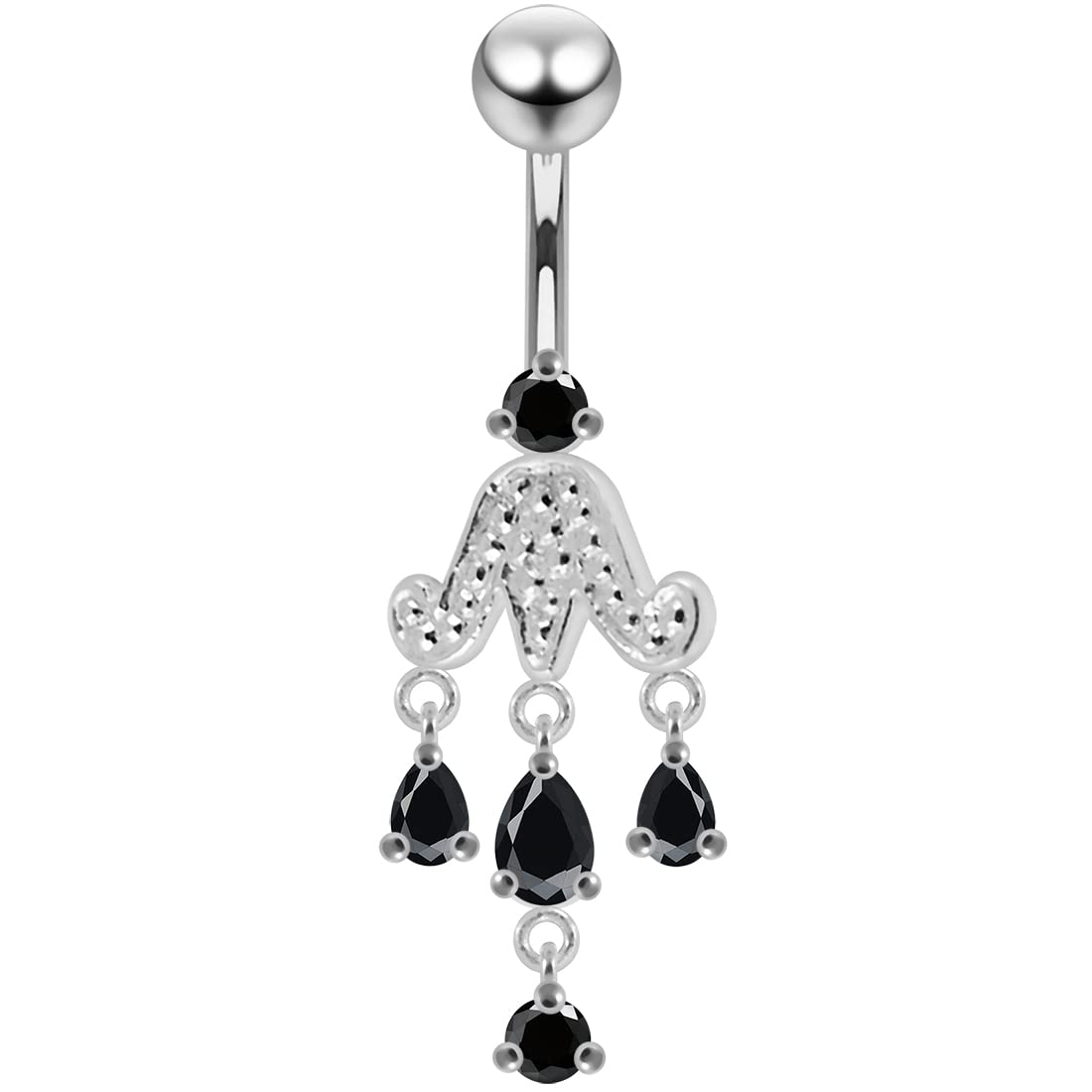 CZ Gemstone Tribal Chandelier Earrings - 925 Sterling Silver Dangle Body Jewelry for Women - Perfect for Boho Fashion, Festivals and Special Occasions