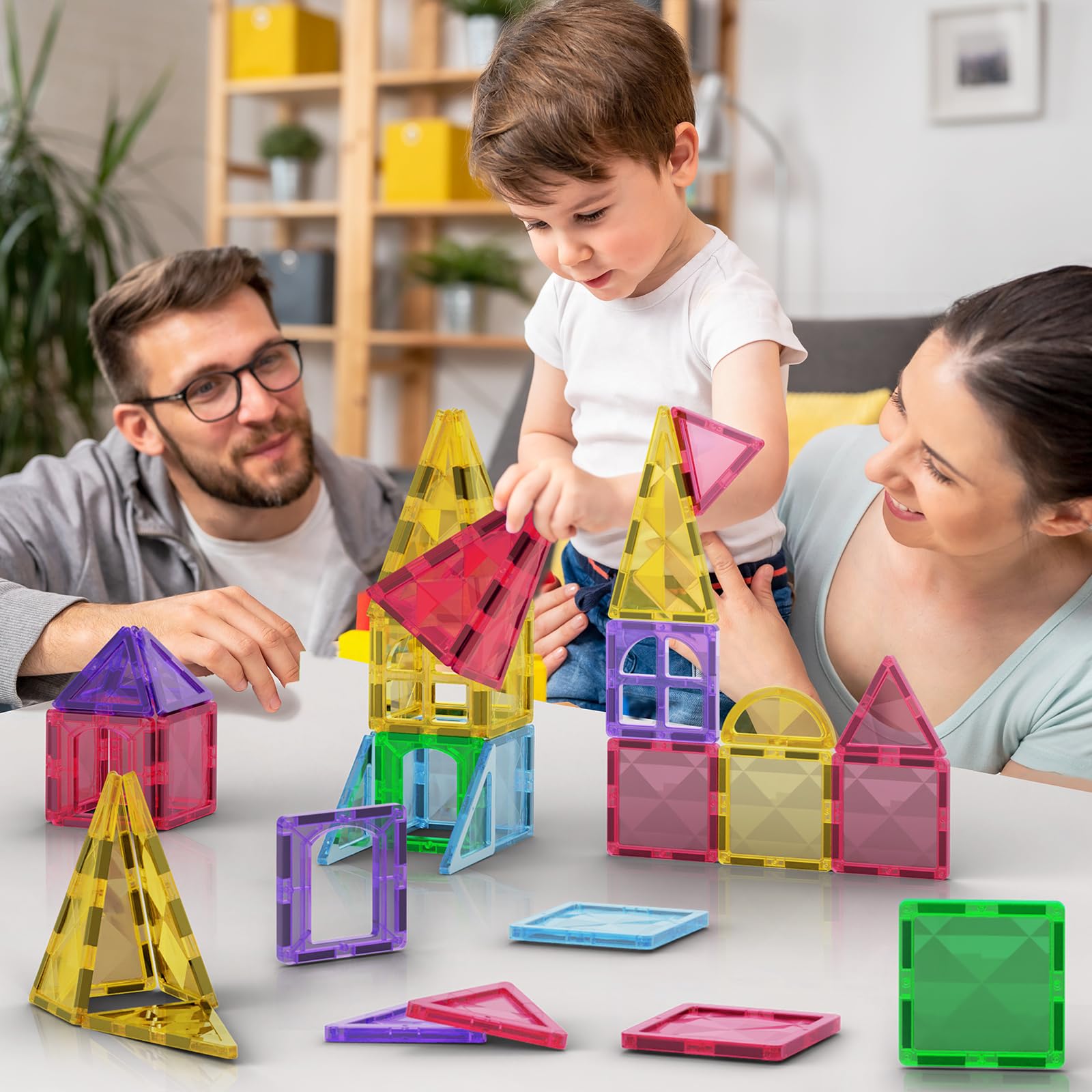 Jasonwell 100pcs Magnetic Building Blocks Set - STEM Educational Construction Toys for Kids Ages 3-10, Preschool Learning Toys for Boys & Girls - Creative Stacking Magnet Tiles for Birthday & Christmas Gifts | Perfect for Classroom, Homeschool & Indoor Playtime Activities