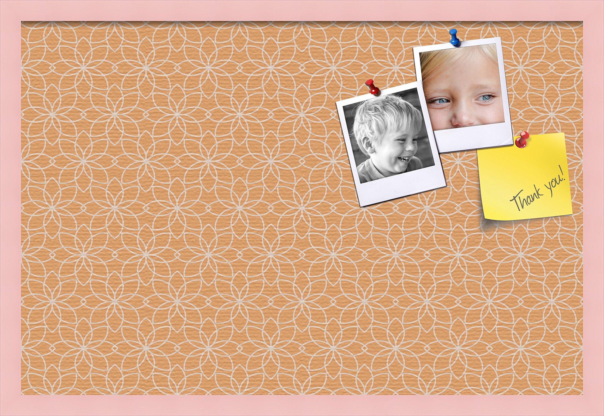 Custom Printed Cork Bulletin Board - 30x20 Inches Canvas Pin Board with Baby Pink Beech Frame | Personalized Office Decor, Home Organization & Gift Idea | PinPix-599