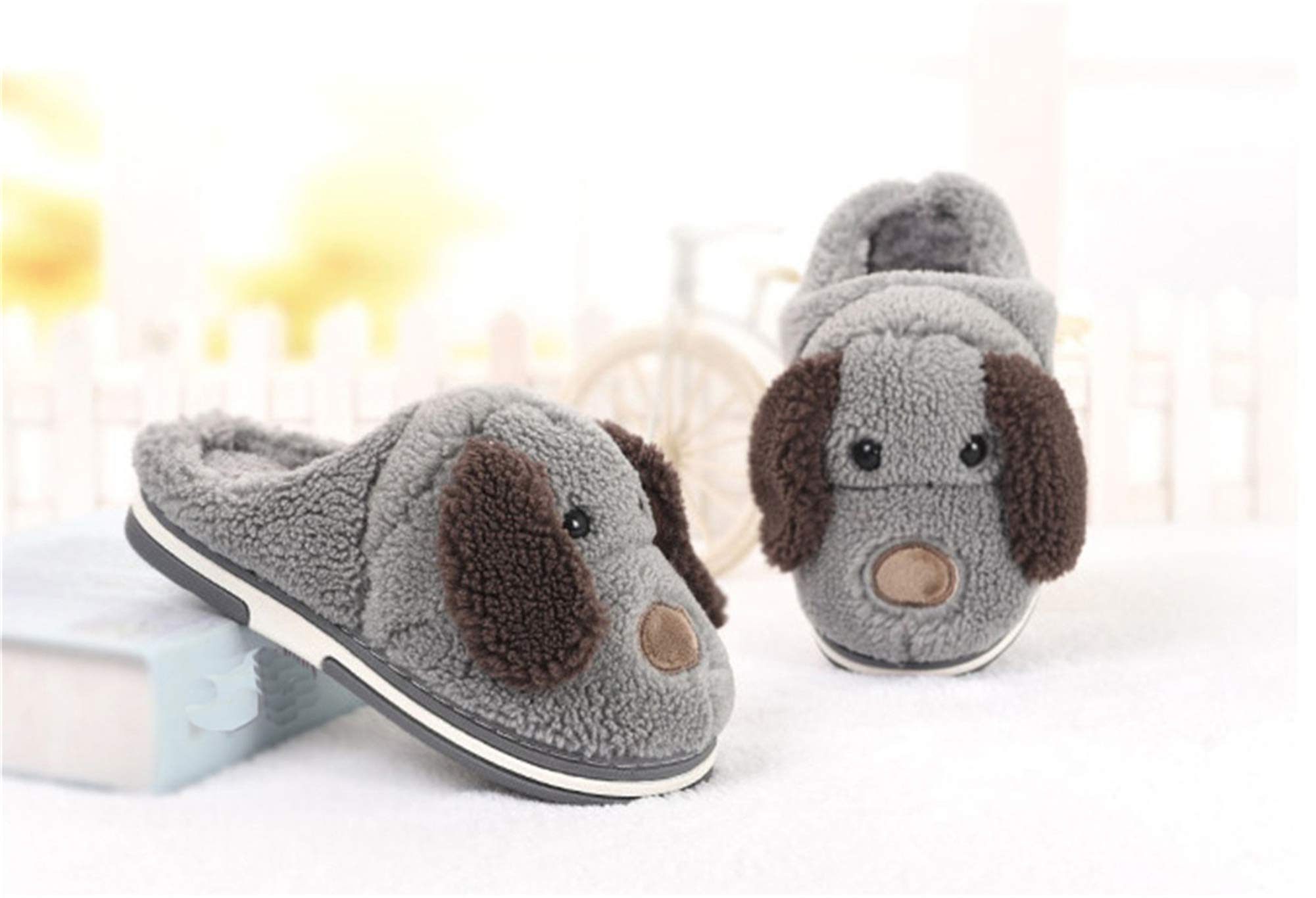 Cozy Cotton Slippers for Adults & Kids - Cute Dog & Animal Plush House Slippers for Indoor Comfort - Perfect for Home, Lounge & Gift Giving