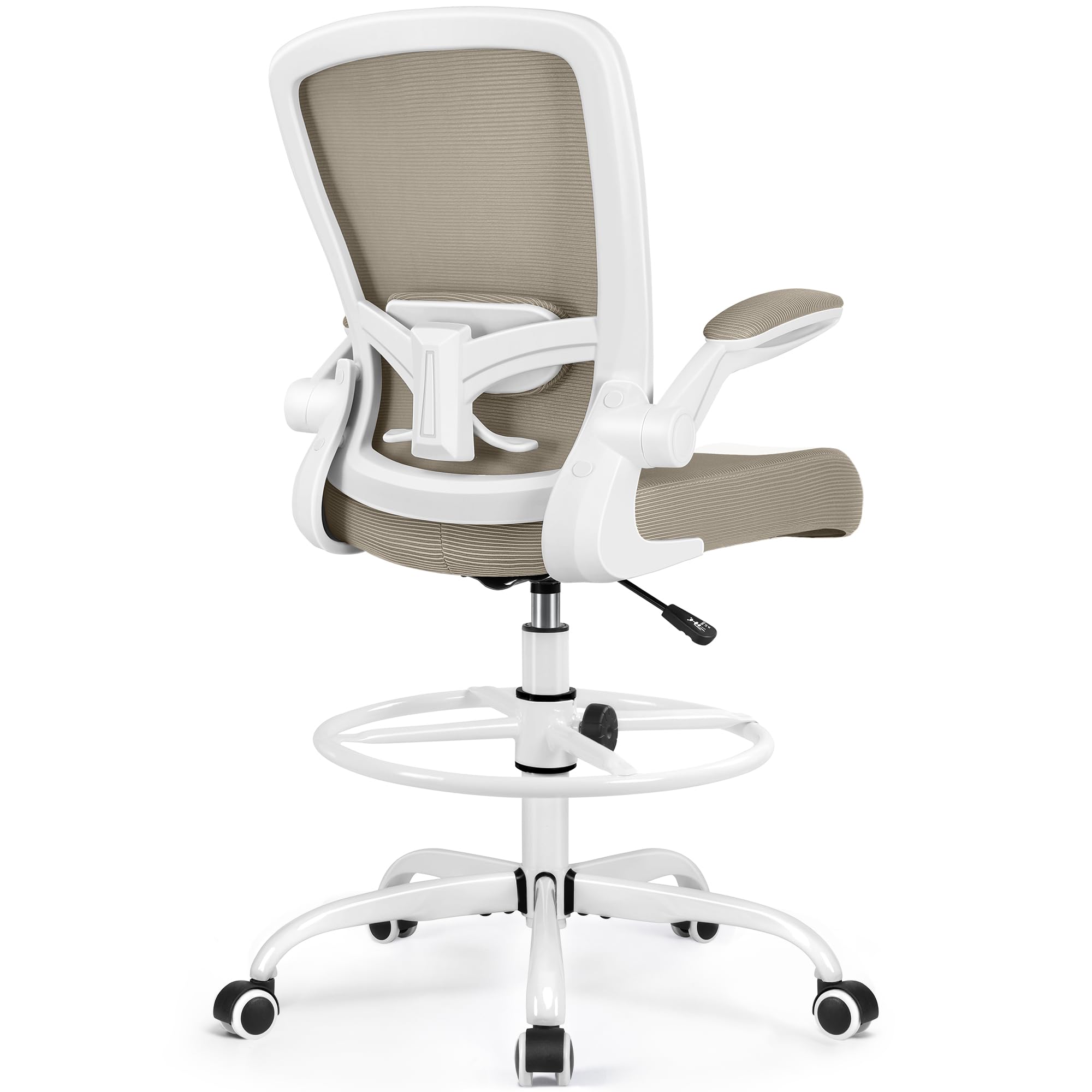 FelixKing Ergonomic Drafting Chair - Adjustable Height Office Chair with Breathable Mesh Back, Footrest, Lumbar Support & Flip-up Armrests | High Back Executive Computer Chair for Home Office, Studio & Architects - Perfect for Long Work Sessions & Creative Workspaces