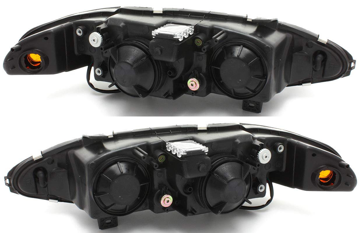 Mitsubishi Eclipse Headlights Lamps Set 1997 1998 1999 - Halogen Replacement for Driver & Passenger Side - Perfect for Night Driving & Auto Restoration Projects