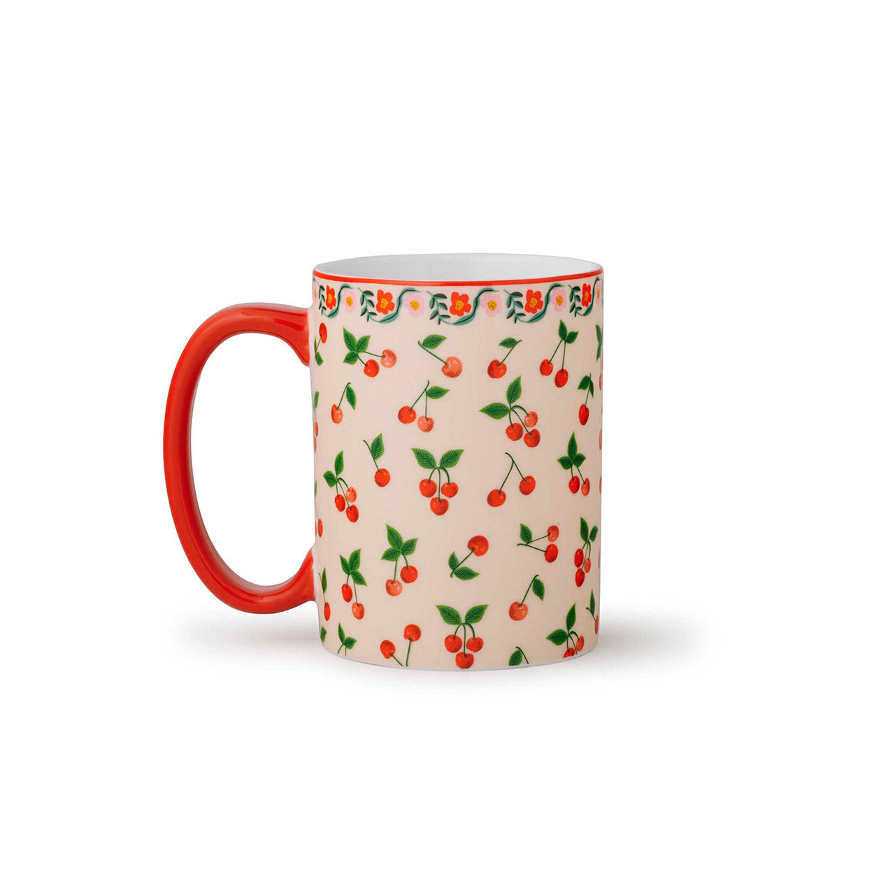 Premium Porcelain Cherry Print Coffee Mug - Elegant Tea Cup for Home, Office, or Gift - Perfect for Coffee, Tea, and Hot Beverages